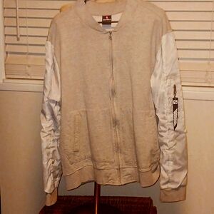 🥼South Pole zip-up sweatshirt with crinkle gray camo sleeves Size XL